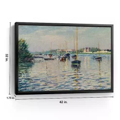 Kirklands Home Boats at Anchor on Seine Canvas Print, 42x32 in. Blue New