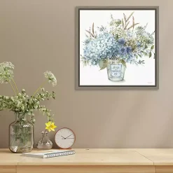 Kirklands Home Bohemian Blue Floral Vase Framed Canvas Art Print Hot