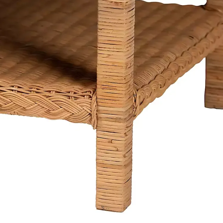 Kirklands Home Bohemian Braided Rat Coffee Table Tan Discount