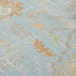 Kirklands Home Bohemian Gretna Aqua Beige Accent Rug, 2x3 Outlet
