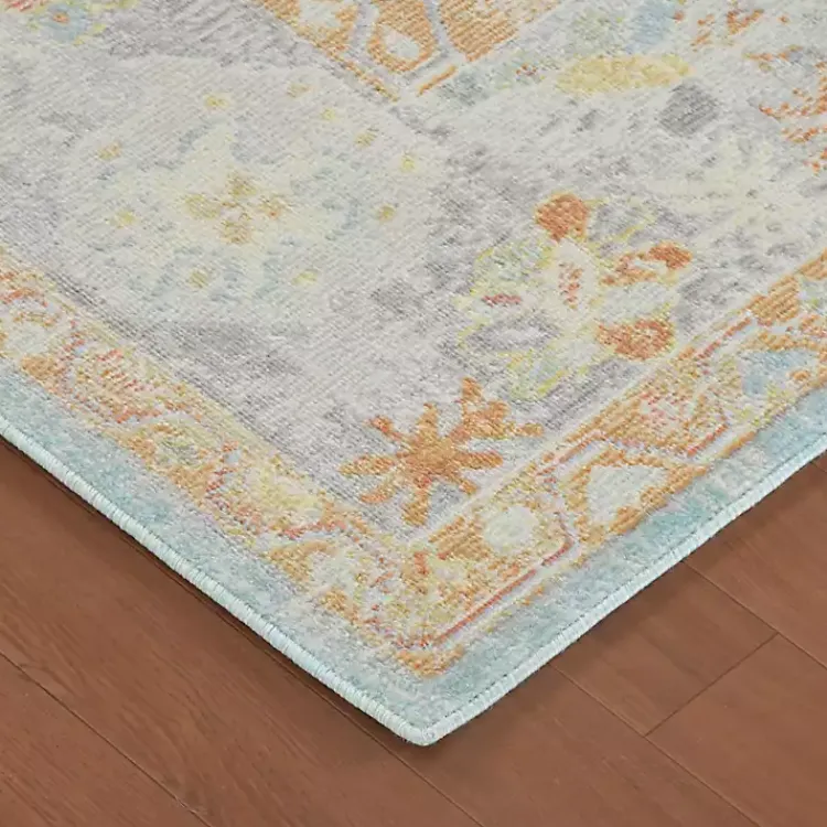 Kirklands Home Bohemian Gretna Aqua Beige Accent Rug, 2x3 Outlet