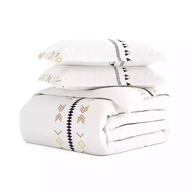 Kirklands Home Bohemian Stripe 3-pc. King Duvet Cover Set White Outlet