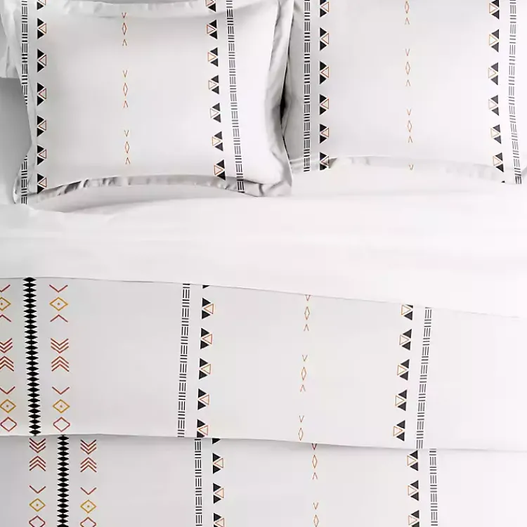 Kirklands Home Bohemian Stripe 3-pc. King Duvet Cover Set White Outlet