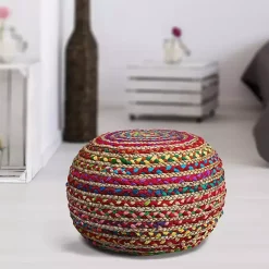 Poufs & Floor Cushions>Kirklands Home Boho Beauty Braided Pouf Multi