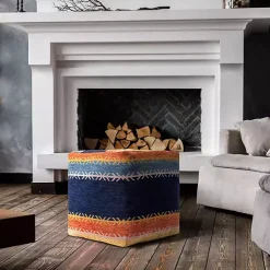 Poufs & Floor Cushions>Kirklands Home Boho Turkish Stripe Ultra-Soft Pouf