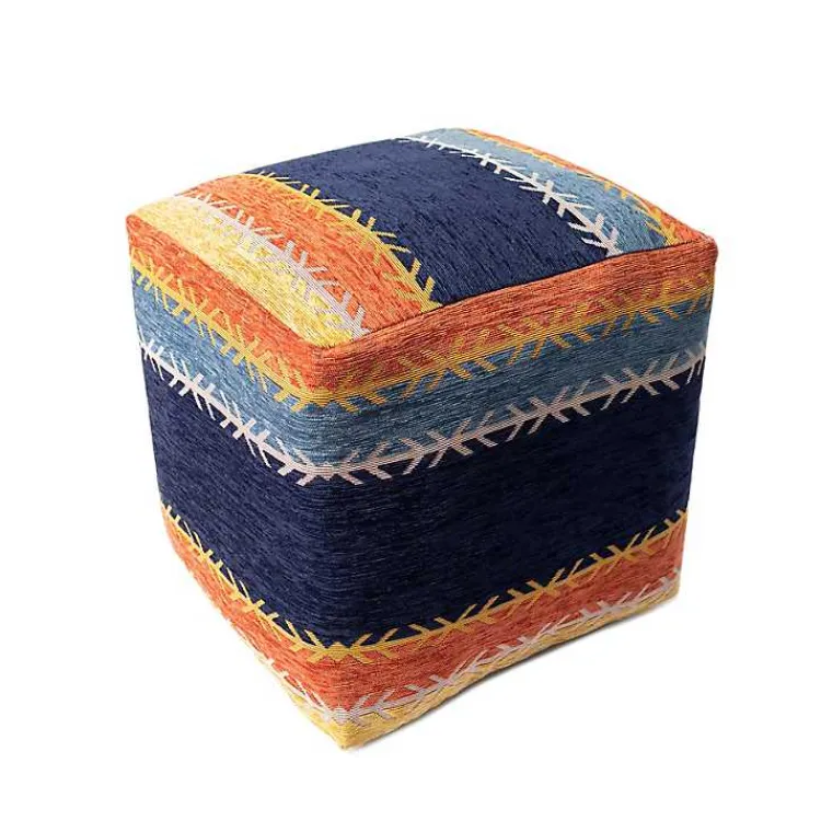Poufs & Floor Cushions>Kirklands Home Boho Turkish Stripe Ultra-Soft Pouf