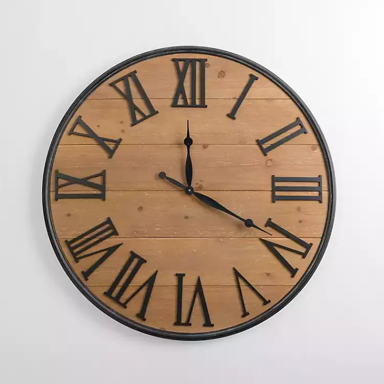 Kirklands Home Boone Wood Plank Wall Clock Best