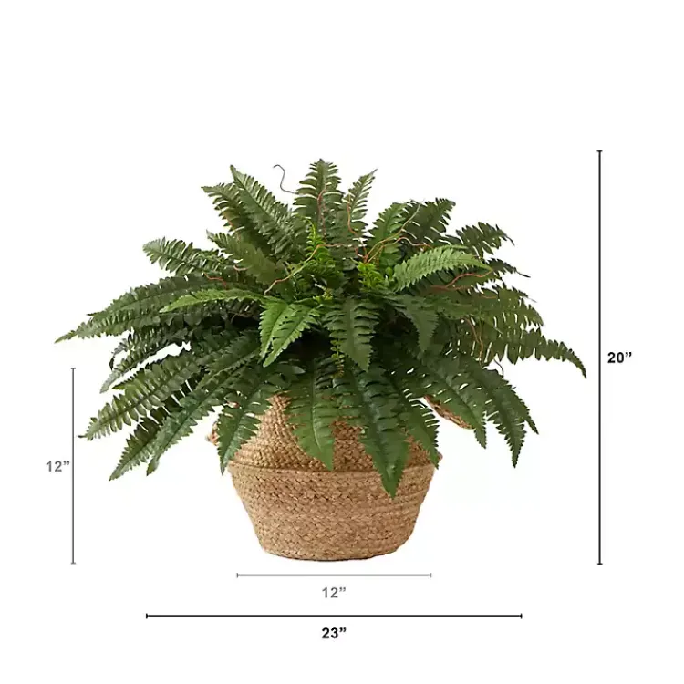 Arrangements & Greenery>Kirklands Home Boston Fern Arrangement in Brown Basket DIY Kit