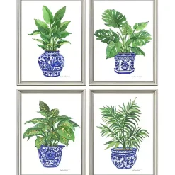 Kirklands Home Botanical Blues Framed Art Prints, Set of 4 Sale