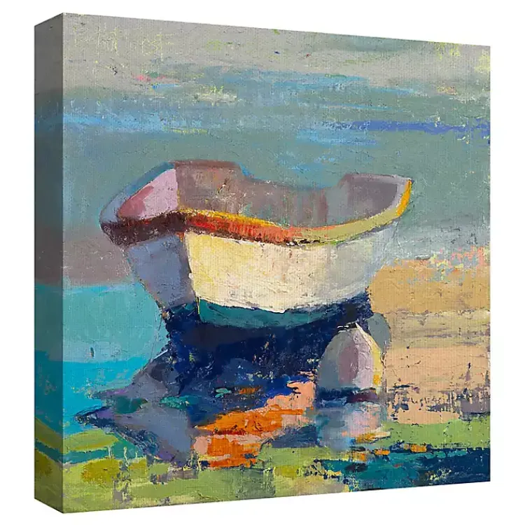 Kirklands Home Bottle Green Boat Wrapped Canvas Art Print Multi Discount