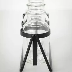 Vases>Kirklands Home Bottle Vase Trio on Metal Stand
