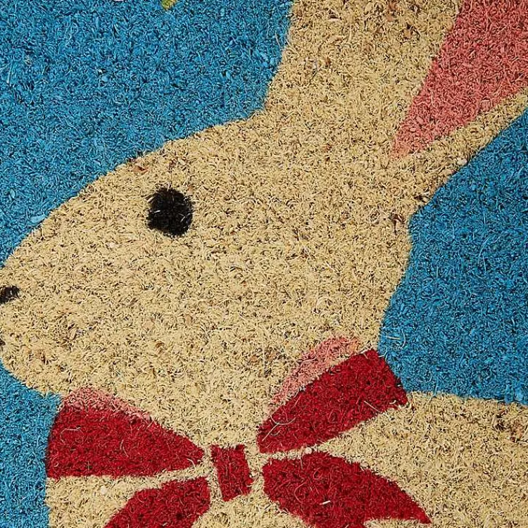 Easter Decorations>Kirklands Home Bow Tie Bunny Floral Doormat