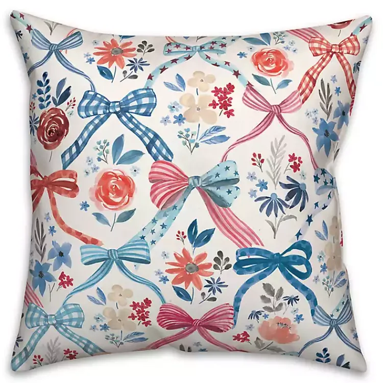 Kirklands Home Bows and Flowers 4th of July Indoor/Outdoor Pillow Sale