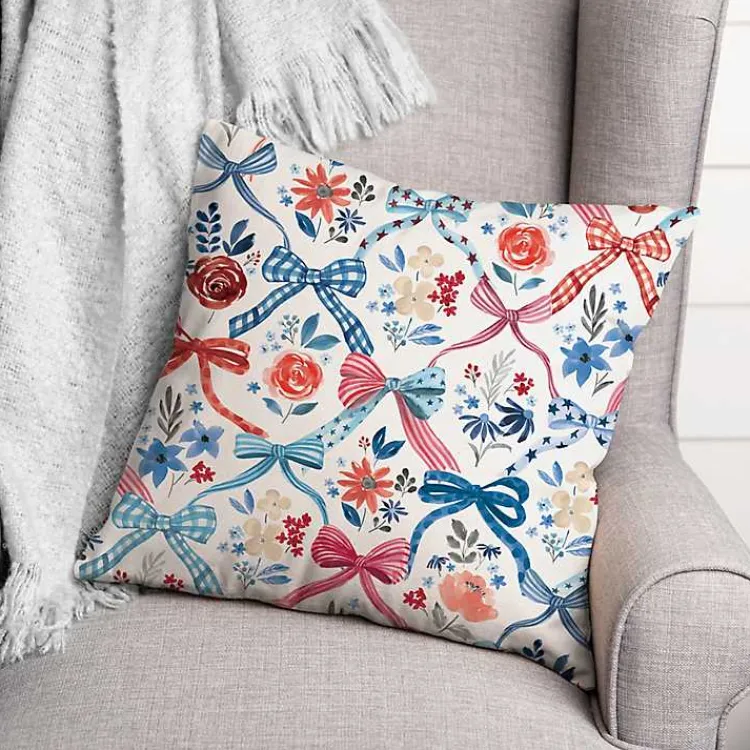 Kirklands Home Bows and Flowers 4th of July Indoor/Outdoor Pillow Sale