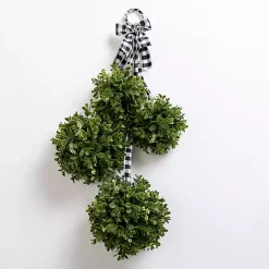 Wreaths>Kirklands Home Boxwood and Buffalo Check Swag Green