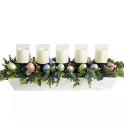 Easter Decorations>Kirklands Home Boxwood and Easter Eggs LED Candle Centerpiece