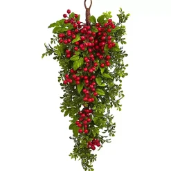 Christmas Wreaths>Kirklands Home Boxwood Berry Floral Christmas Teardrop