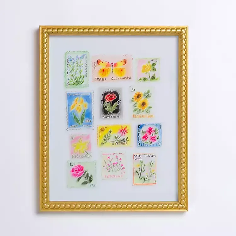Kirklands Home Brackeen Postage Stamps Framed Art Print Multi Sale