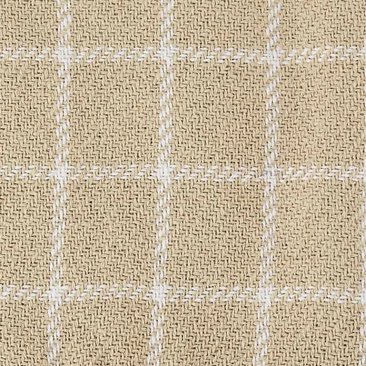 Blankets & Throws>Kirklands Home Brandy Plaid Fringed Throw Tan