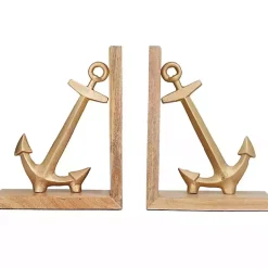 Decorative Accents>Kirklands Home Brass Anchor Bookends, Set of 2