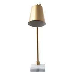 Kirklands Home Brass Cone Desk Lamp with Marble Base Gold Clearance