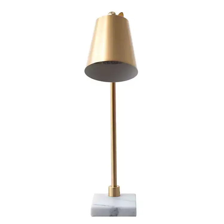 Kirklands Home Brass Cone Desk Lamp with Marble Base Gold Clearance