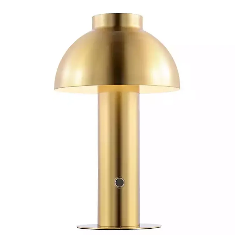 Kirklands Home Brass Dome LED Cordless Table Lamp, 12 in. Gold Outlet