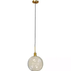 Kirklands Home Brass Glass Globe Pendant Light Gold