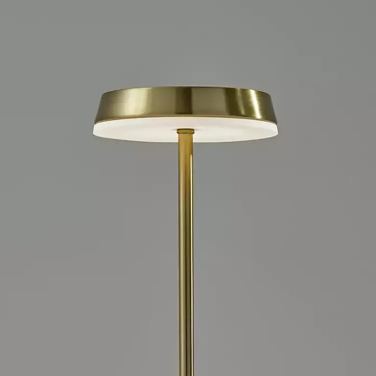 Kirklands Home Brass Metal Disc Frosted Light Cordless Table Lamp Gold Outlet