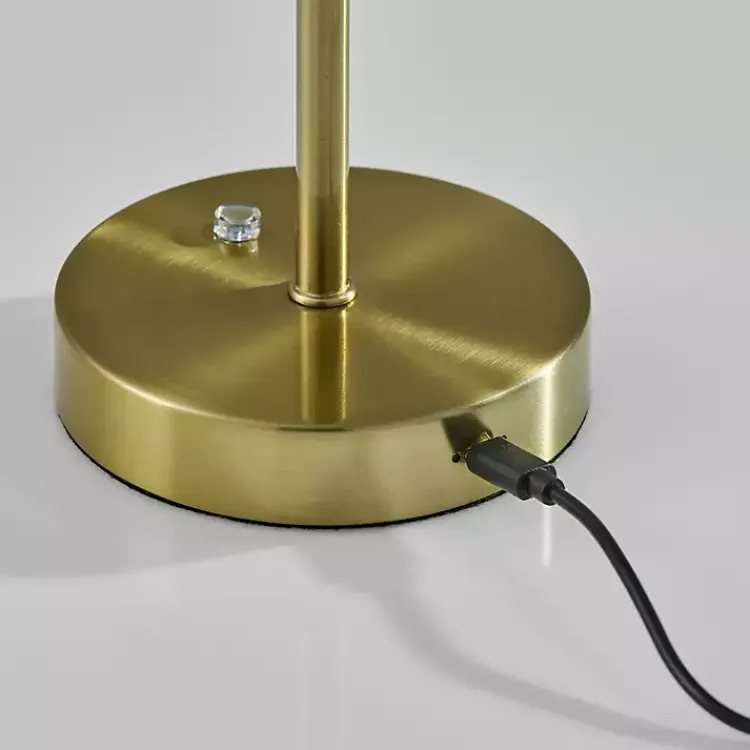 Kirklands Home Brass Metal Disc Frosted Light Cordless Table Lamp Gold Outlet
