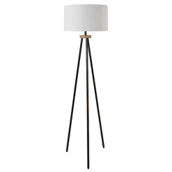 Kirklands Home Brass Metal Tripod Floor Lamp White Hot