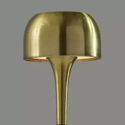 Kirklands Home Brass Tapered Dome Frosted Light Cordless Lamp Gold Outlet