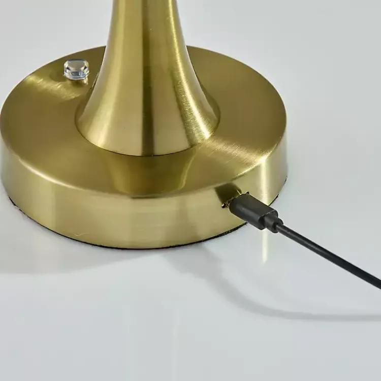 Kirklands Home Brass Tapered Dome Frosted Light Cordless Lamp Gold Outlet