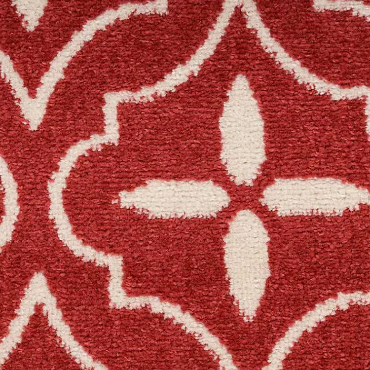 Kirklands Home Brick & Ivory Quatrefoil Indoor/Outdoor Rug, 5x7 Outlet