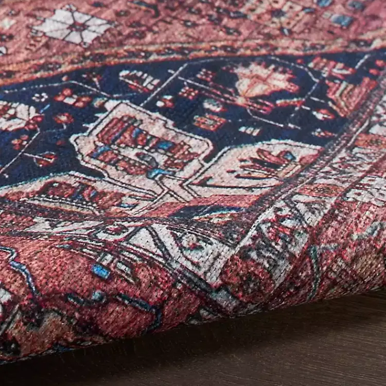 Kirklands Home Brick Vintage Medallion Washable Area Rug, 5x7 Red Outlet