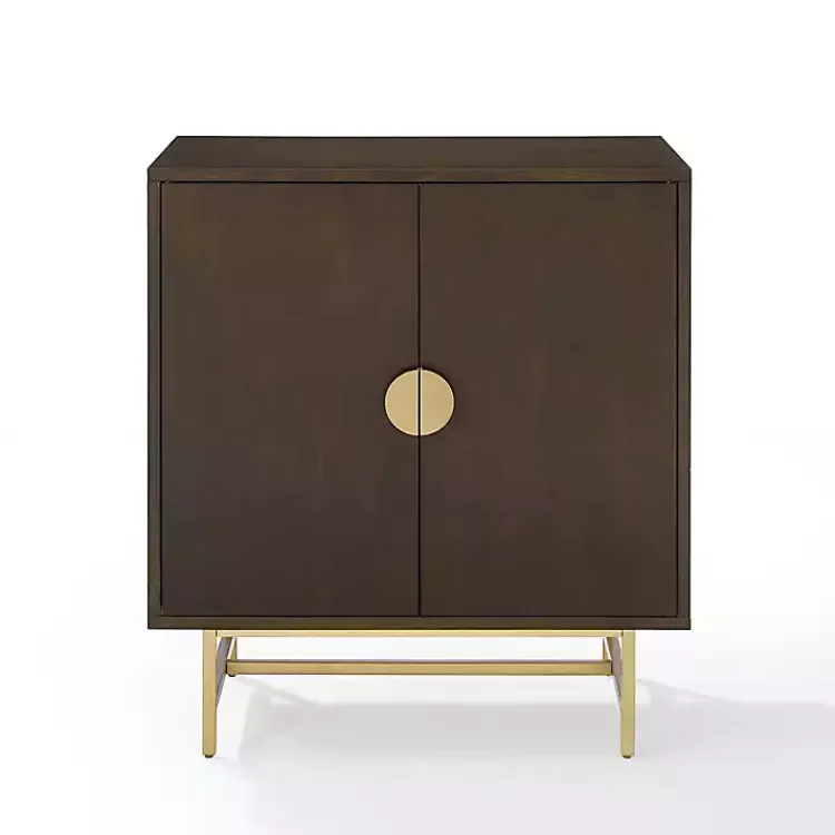 Kirklands Home Brielle Golden Circle Wine Cabinet Brown Outlet