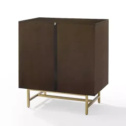 Kirklands Home Brielle Golden Circle Wine Cabinet Brown Outlet