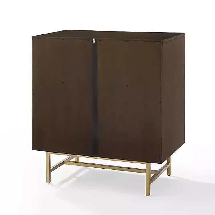Kirklands Home Brielle Golden Circle Wine Cabinet Brown Outlet