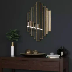 Kirklands Home Briggs Gold Metal Panels Wall Mirror Outlet