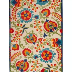 Kirklands Home Bright Abstract Floral Outdoor Area Rug, 5x7 Hot
