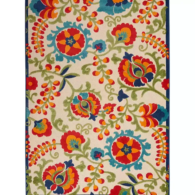 Kirklands Home Bright Abstract Floral Outdoor Area Rug, 5x7 Hot