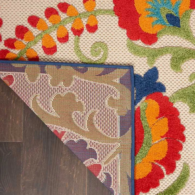 Kirklands Home Bright Abstract Floral Outdoor Area Rug, 5x7 Hot