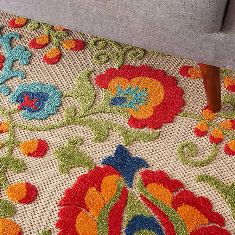 Kirklands Home Bright Abstract Floral Outdoor Area Rug, 5x7 Hot