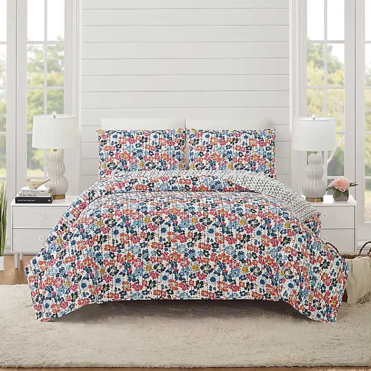 Kirklands Home Bright Blossom 3-pc. Full/Queen Quilt Set Multi Hot