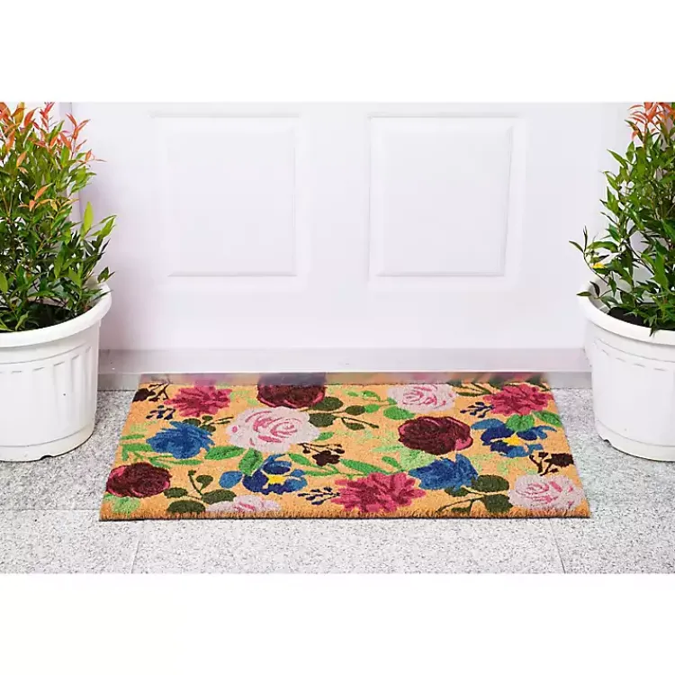 Kirklands Home Bright Boho Flowers Doormat Multi Sale