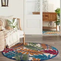 Kirklands Home Bright Branches Round Outdoor Area Rug, 5x5 Online