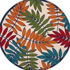 Kirklands Home Bright Branches Round Outdoor Area Rug, 7x7 Outlet