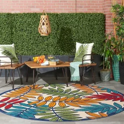 Kirklands Home Bright Branches Round Outdoor Area Rug, 7x7 Outlet