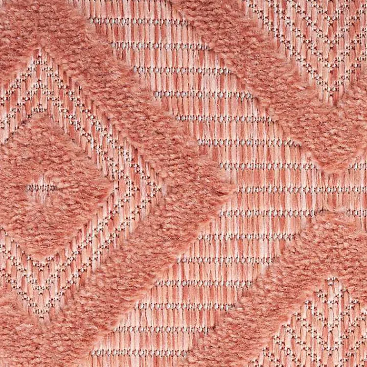 Kirklands Home Bright Coral Diamond Outdoor Area Rug, 6x9 Orange New