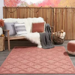Kirklands Home Bright Coral Trellis Outdoor Area Rug, 4x6 Discount